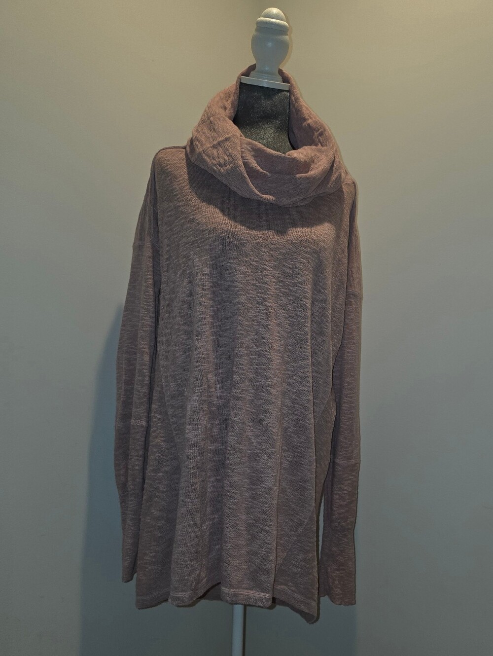 if it were me Dusty Mauve Cowl Neck Tunic Sweater Sz XL